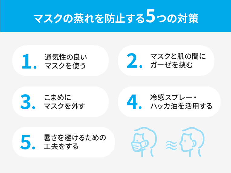 マスクの蒸れを防止する5つの対策